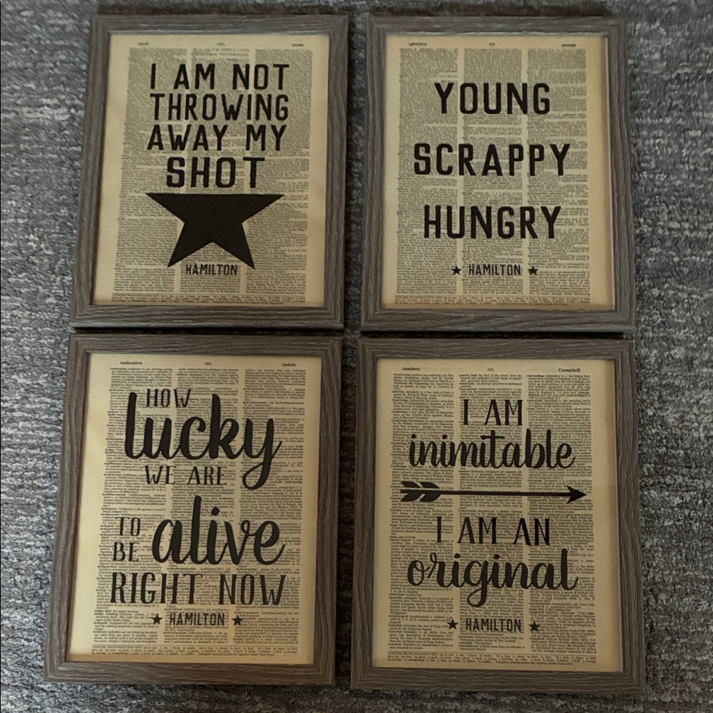 4 Framed Hamilton Prints